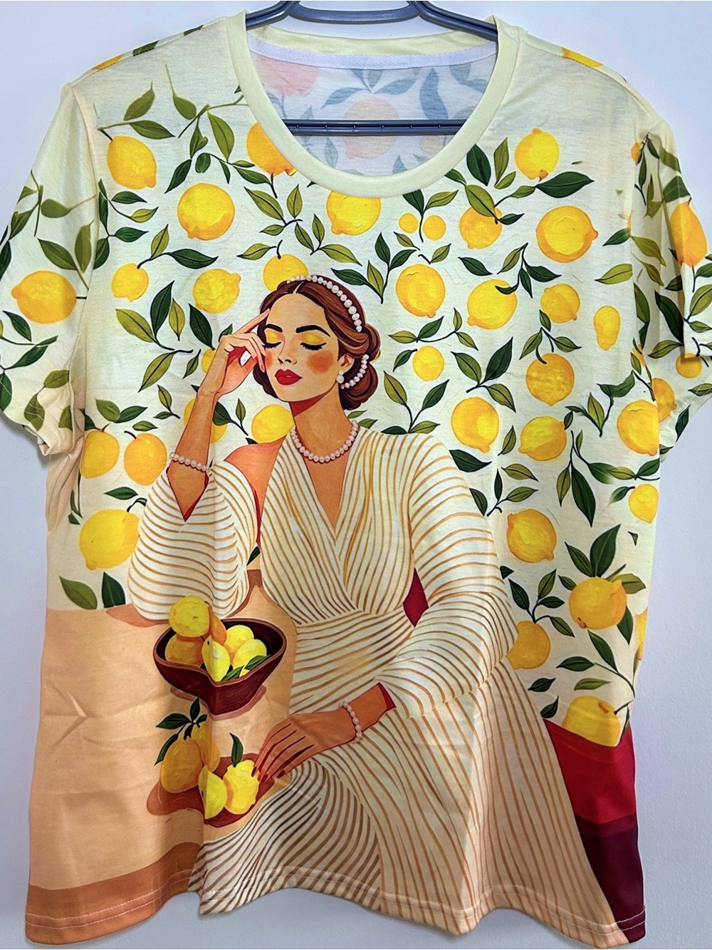 Dolce vita citrus Print Women's Short Sleeve Top - oversized